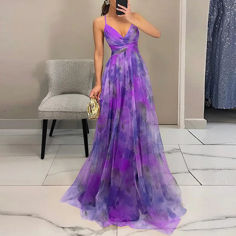 Abito Lungo Donna in Mesh Floreale – Busto Aderente e Gonna Sovrapposta - immagine 15